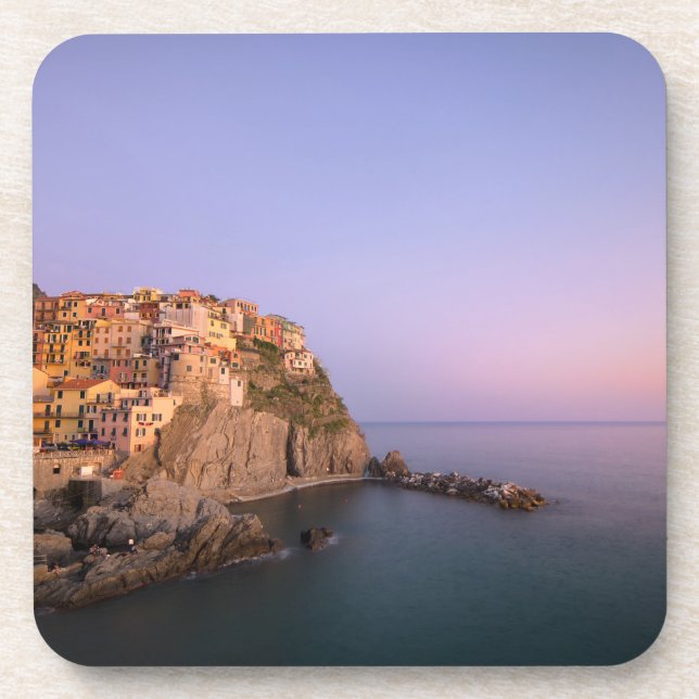 Sunset over Manarola village in Cinque Terre Coaster (Front)