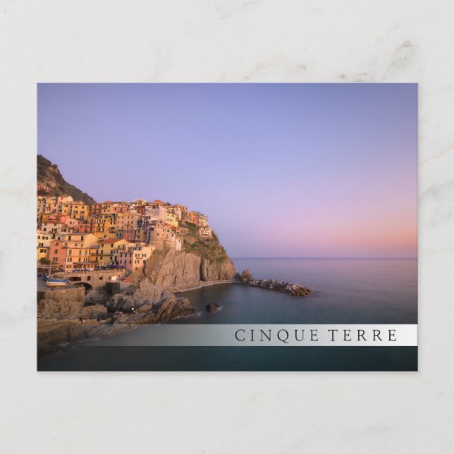 Sunset over Manarola village in Cinque Terre Postcard (Front)