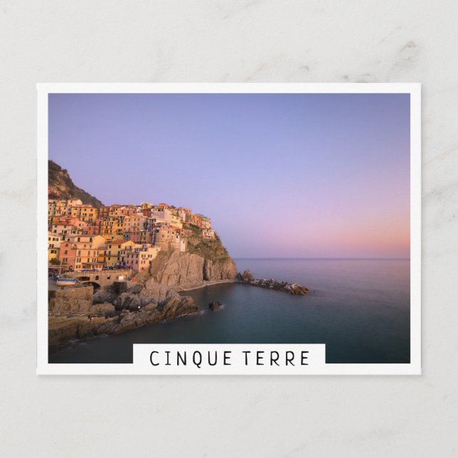 Sunset over Manarola village in Cinque Terre Postcard (Front)
