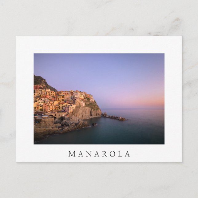 Sunset over Manarola village in Cinque Terre Postcard (Front)