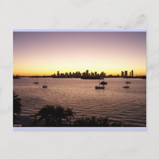 Sunset Over Miami Postcard