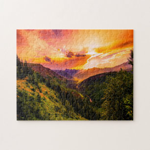 Sunset over Montana. Jigsaw Puzzle