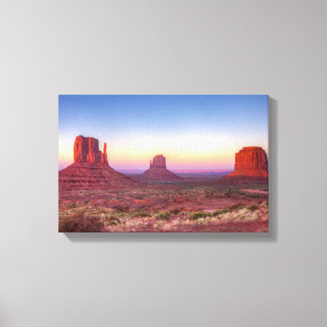 Sunset Over Monument Valley Arizona Canvas Print (Front)