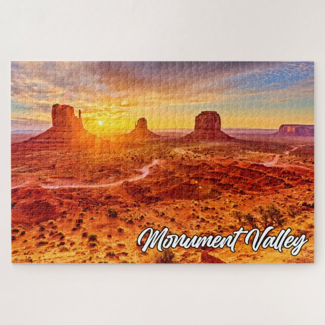 Sunset Over Monument Valley, Arizona, USA Jigsaw Puzzle (Horizontal)