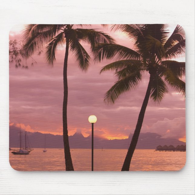 Sunset over Moorea from Sofitel Maeva Beach Mouse Mat (Front)