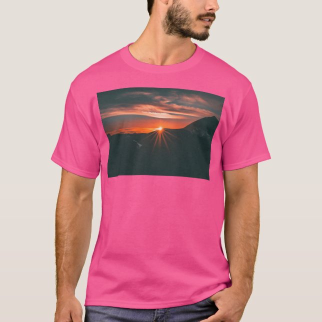 Sunset Over Mountains Active T-Shirt (Front)