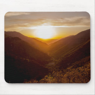 Sunset Over Mountains Landscape Mouse Mat