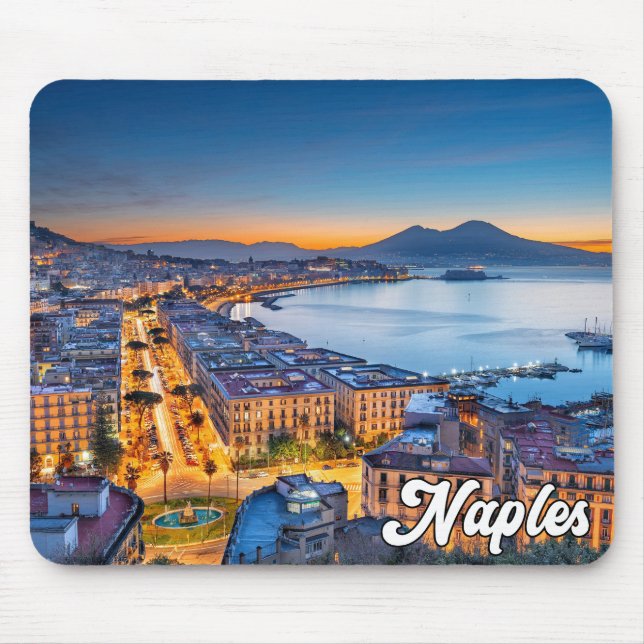 Sunset Over Naples, Italy Mouse Mat (Front)