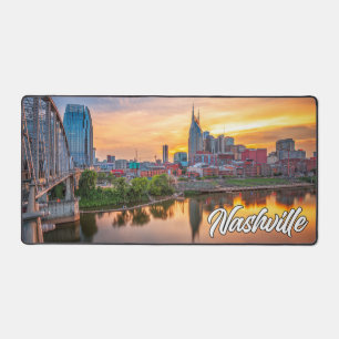 Sunset Over Nashville, Tennessee, USA Desk Mat