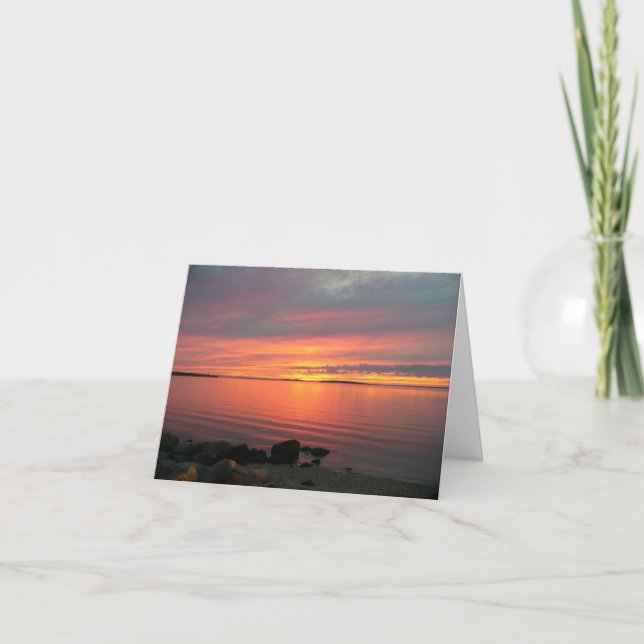 Sunset Over Noyac Bay Thank You Card (Front)