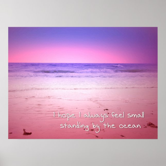 sunset over ocean water with quote poster (Front)
