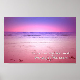 sunset over ocean water with quote poster
