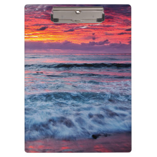 Sunset over ocean waves, California Clipboard