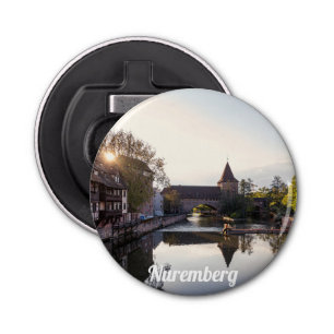 Sunset over old mediaeval bridge in Nuremberg Bottle Opener
