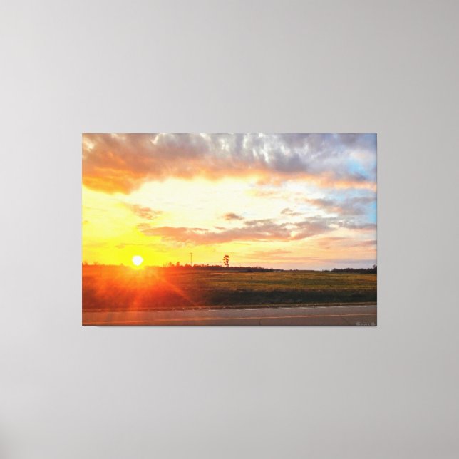 Sunset Over Open Fields Canvas Print (Front)