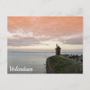 Sunset over pier, Volendam Postcard