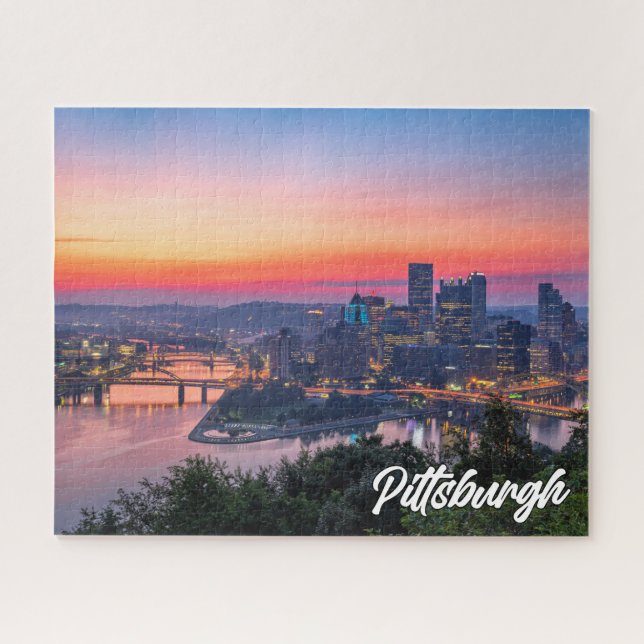 Sunset Over Pittsburgh, Pennsylvania Jigsaw Puzzle (Horizontal)