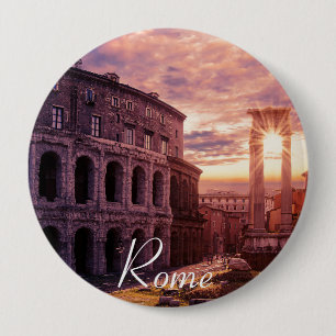 Sunset over Rome Colosseum in Rome 10 Cm Round Badge