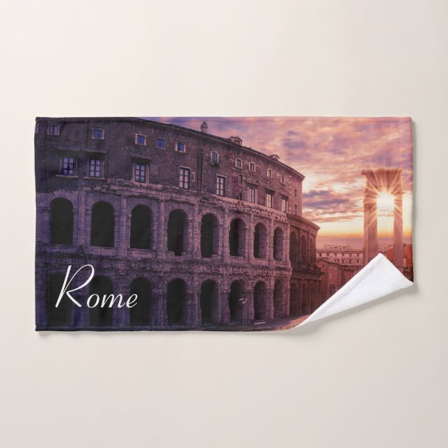 Sunset over Rome Colosseum in Rome Hand Towel (Hand Towel)