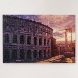 Sunset over Rome Colosseum in Rome Jigsaw Puzzle