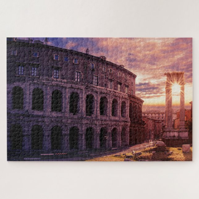 Sunset over Rome Colosseum in Rome Jigsaw Puzzle (Horizontal)