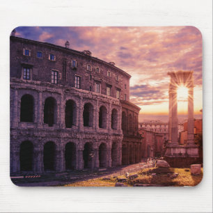 Sunset over Rome Colosseum in Rome Mouse Mat