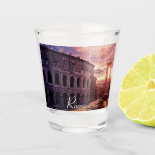 Sunset over Rome Colosseum in Rome Shot Glass