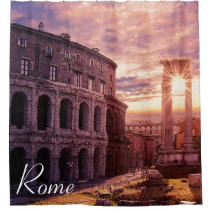 Sunset over Rome Colosseum Shower Curtain