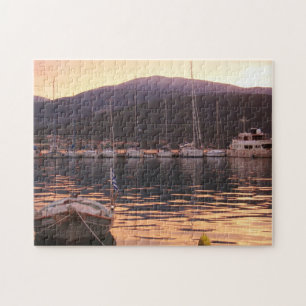 Sunset Over Sami Boats (Kefalonia) Jigsaw Puzzle