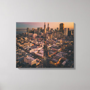 Sunset Over San Francisco Financial District Canvas Print