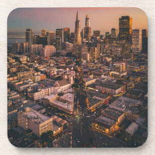 Sunset Over San Francisco Financial District Coaster