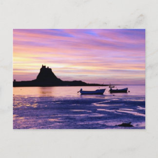 Sunset over sea postcard
