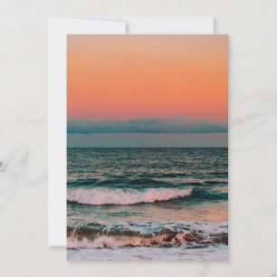 sunset over sea thank you card