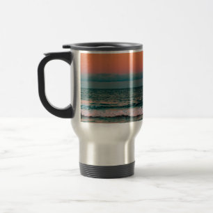 sunset over sea travel mug