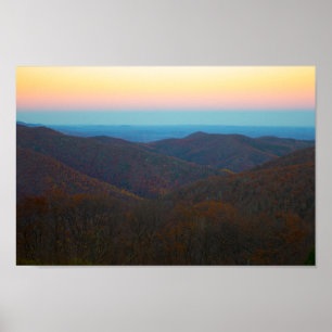 Sunset over Shenandoah National Park, Virginia Poster