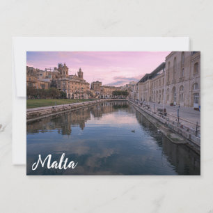 Sunset over small canal in Cospicua, Malta