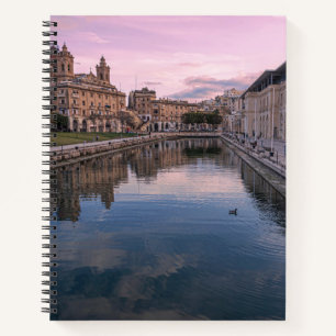 Sunset over small canal in Cospicua, Malta Notebook