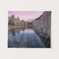 Sunset over small canal in Cospicua, Malta