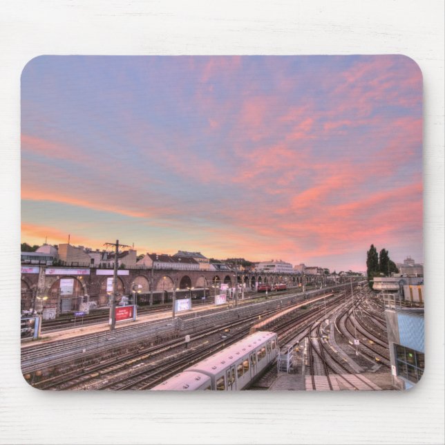 Sunset Over Spittelau, Vienna Austria Mouse Mat (Front)