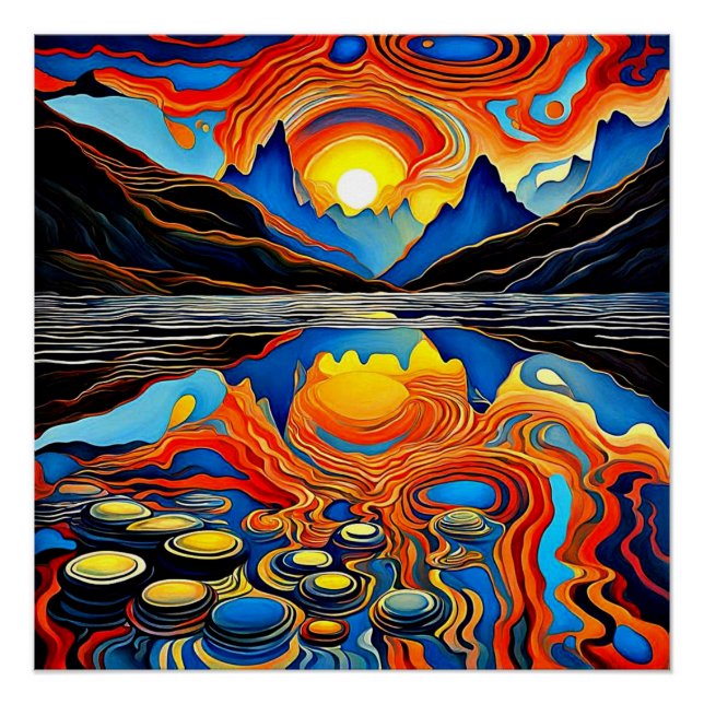 Sunset over spotted lake 2 poster (Front)