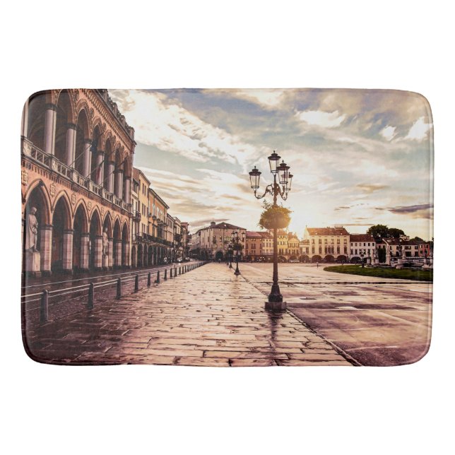 Sunset over square in Padova in Italy Bath Mat (Front)