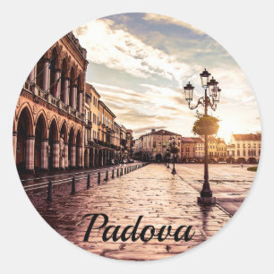 Sunset over square in Padova in Italy Classic Round Sticker