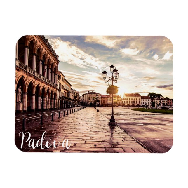 Sunset over square in Padova in Italy Magnet (Horizontal)