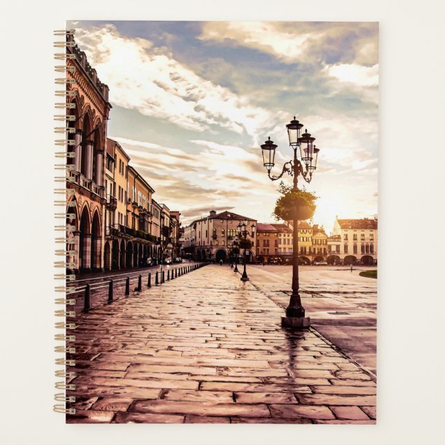 Sunset over square in Padova in Italy Planner (Front)