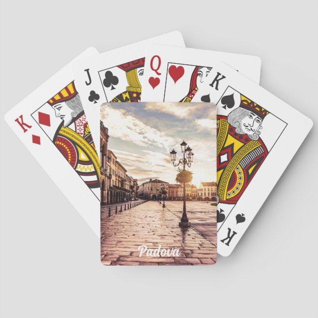 Sunset over square in Padova in Italy Playing Cards (Back)