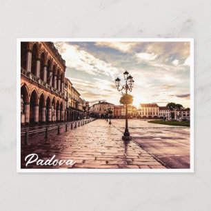 Sunset over square in Padova in Italy Postcard