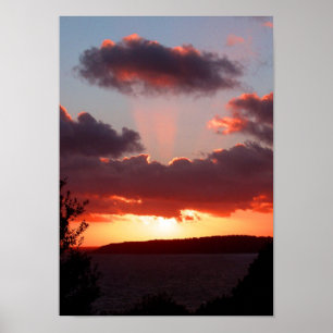 Sunset over St Aubin's Bay in Jersey Poster