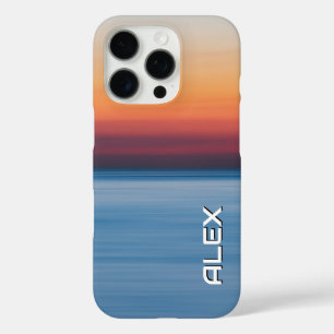 Sunset Over Still Ocean – Dark Sea and Red Sky iPhone 16 Pro Case