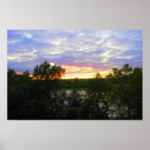 Sunset over Stilwell Pond Poster