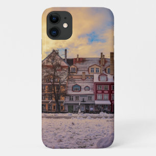 Sunset over street in Riga iPhone 11 Case